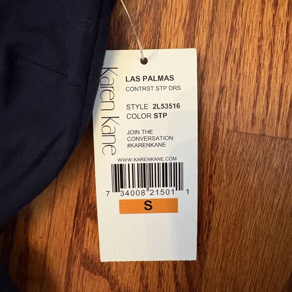 KAREN KANE Sleeveless Striped Fit & Flare Dress- Size S - Picture 5 of 7